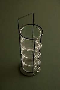 BOROSILICATE GLASS CUP TOWER (SET OF 4)