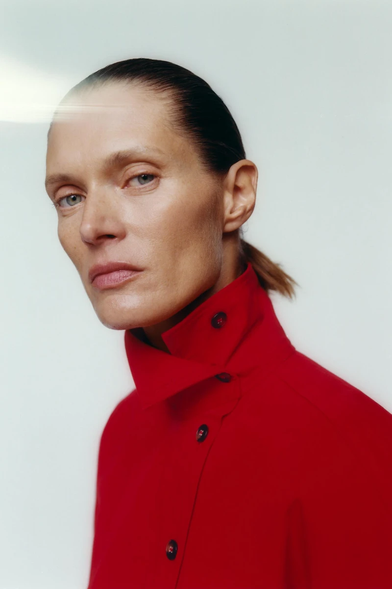 HIGH COLLAR WRAP SHIRT