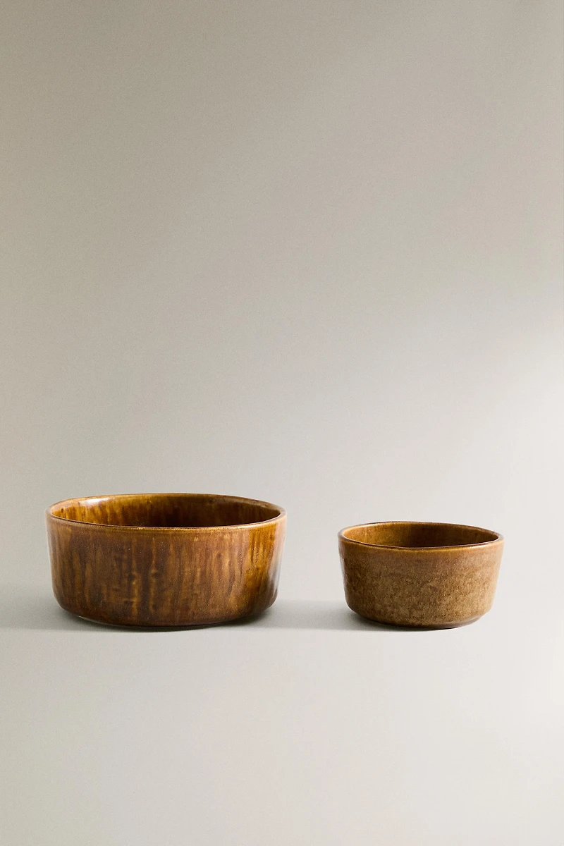 BROWN STONEWARE BOWL