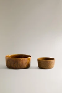 BROWN STONEWARE BOWL