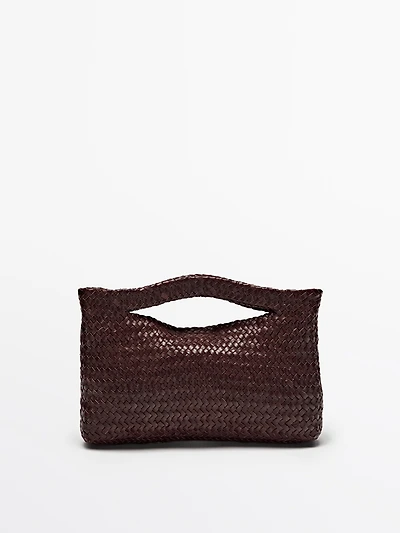 Mini-sac en cuir nappa tressé