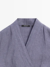 100% linen crossover waistcoat