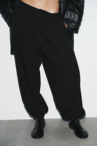 PINSTRIPE PLEATED JOGGER PANTS