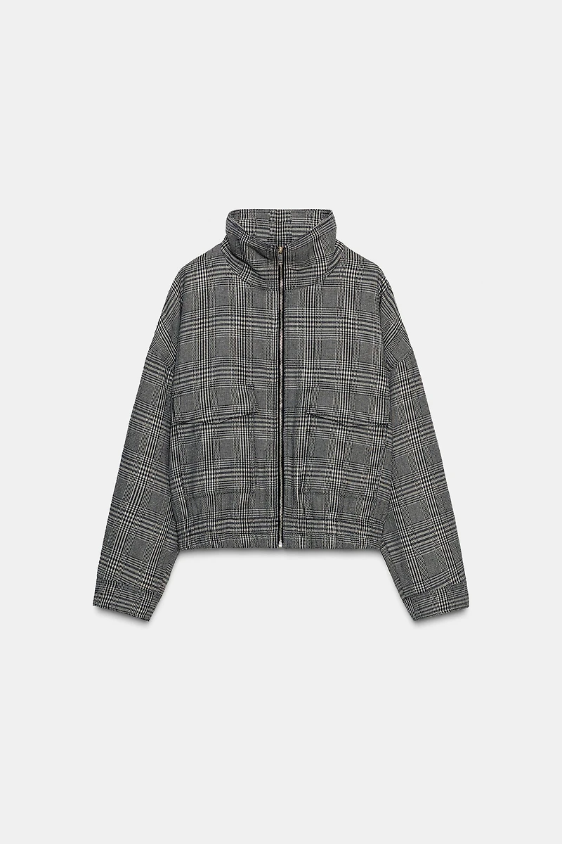 HOUNDSTOOTH BOMBER JACKET