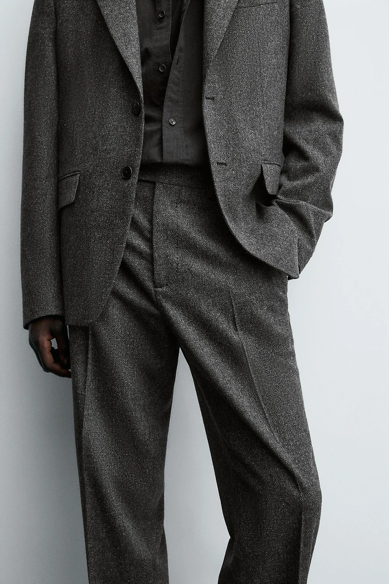 LIMITED EDITION WOOL TEXTURED SUIT PANTS