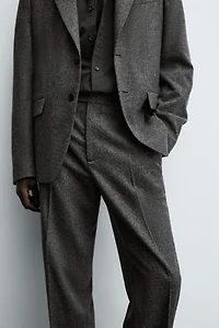 LIMITED EDITION WOOL TEXTURED SUIT PANTS
