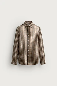 100% LINEN CHECKED SHIRT