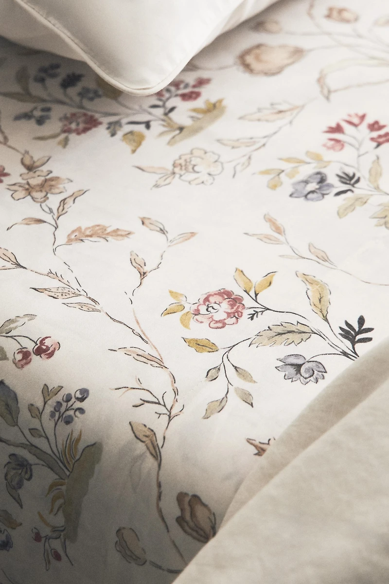 FLORAL SATEEN FLAT SHEET