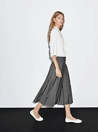 Midi skirt with box pleats