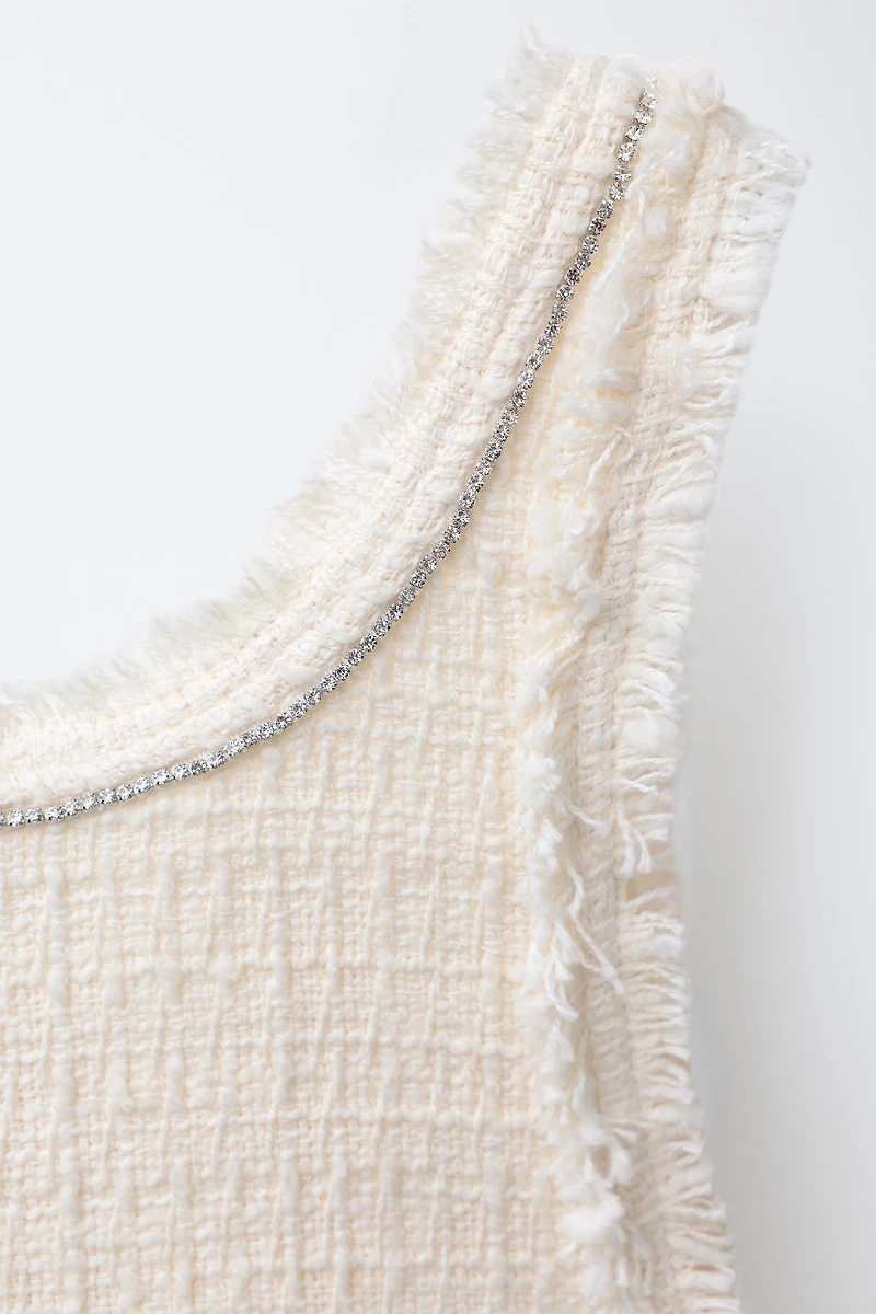 SHIMMER TEXTURED PINAFORE DRESS