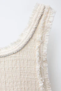 SHIMMER TEXTURED PINAFORE DRESS