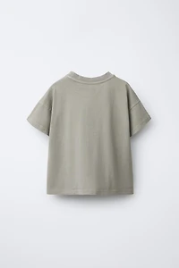 WASHED EFFECT LABEL T-SHIRT