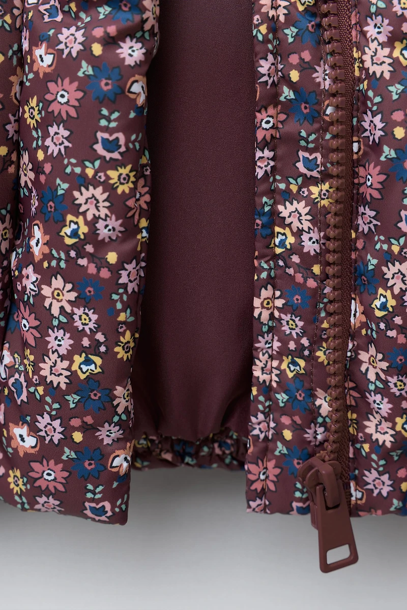 FLOWER PRINT PUFFER JACKET