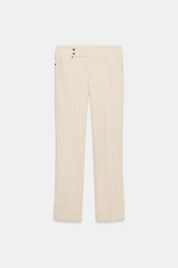 PINSTRIPE STRAIGHT LEG PANTS