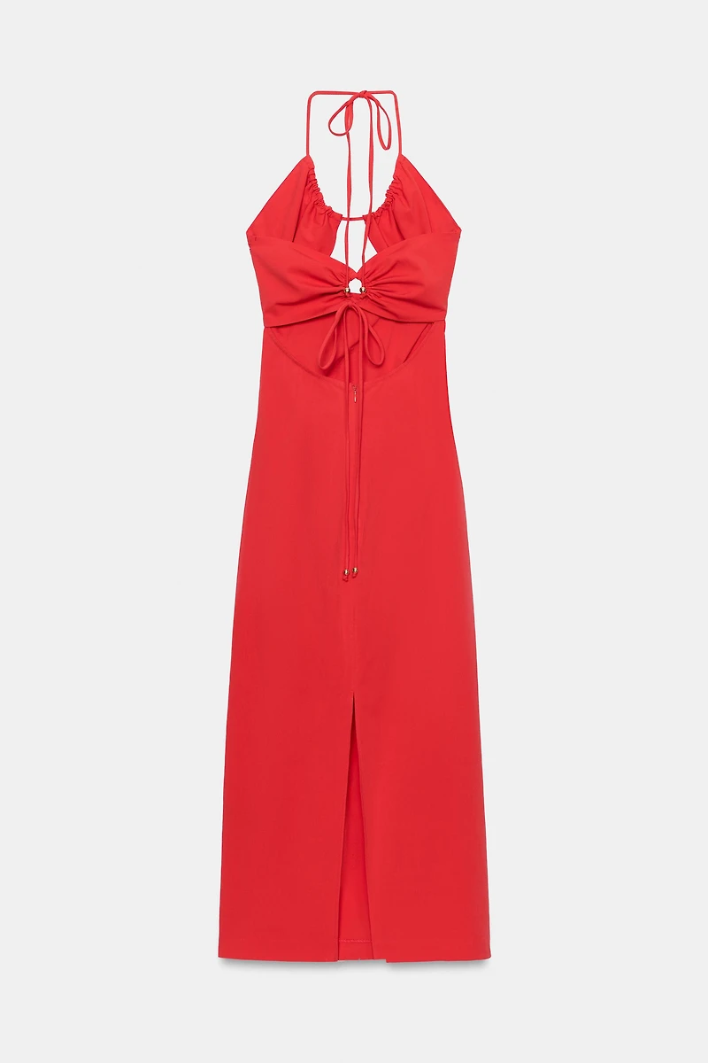 ROBE MI-LONGUE TUBE DRAPÉE CUT OUT