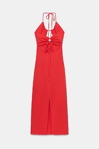ROBE MI-LONGUE TUBE DRAPÉE CUT OUT