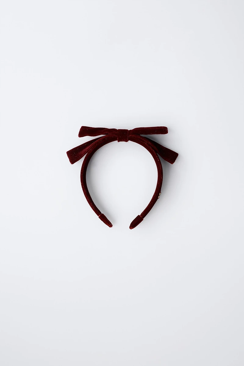 VELVET BOW SHINY HEADBAND