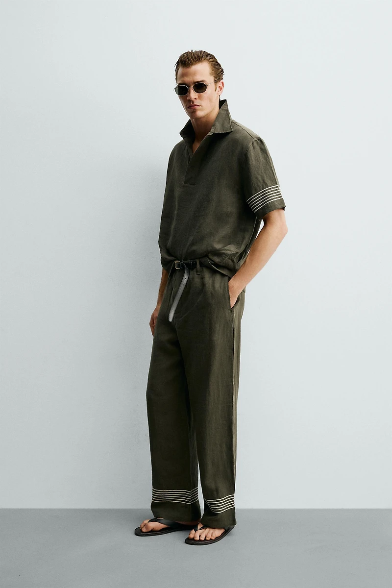 100% LINEN RELAXED FIT PANTS