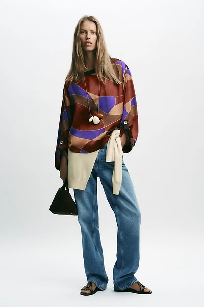 CHEMISE SATINÉE IMPRIMÉE