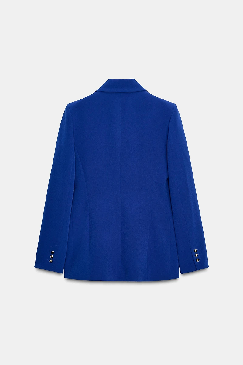 DOUBLE-BREASTED BLAZER WITH SHOULDER PADS