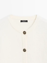 Cardigan court avec boutons dorés