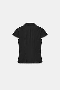 RUCHED POPLIN TOP