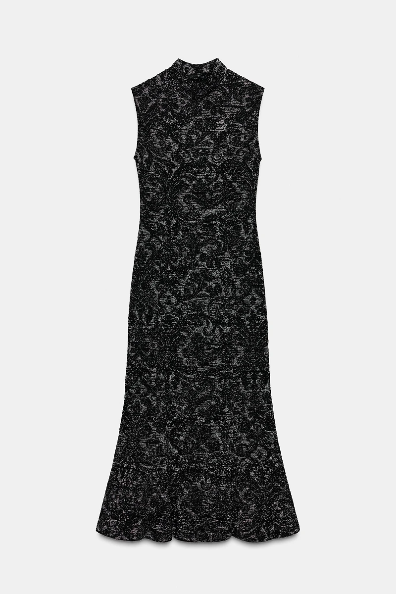 METALLIC THREAD JACQUARD DRESS