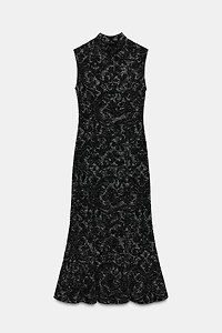 METALLIC THREAD JACQUARD DRESS