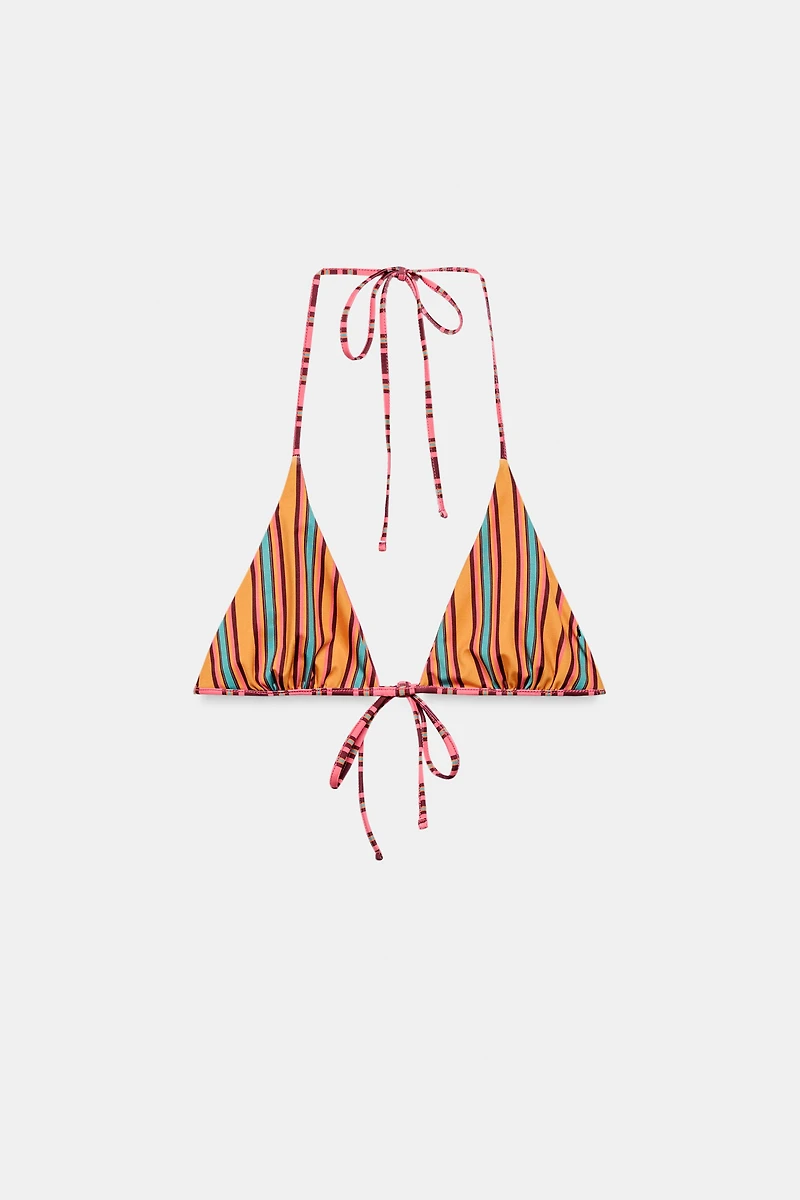 REVERSIBLE STRIPED BIKINI TOP