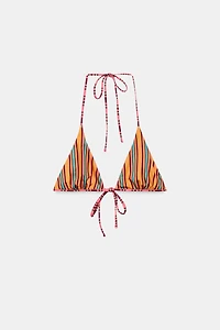 REVERSIBLE STRIPED BIKINI TOP