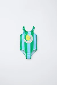 2-6 YEARS/ STRIPED LEMON SWIMSUIT