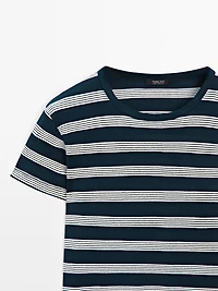 T-shirt à rayures 100 % coton