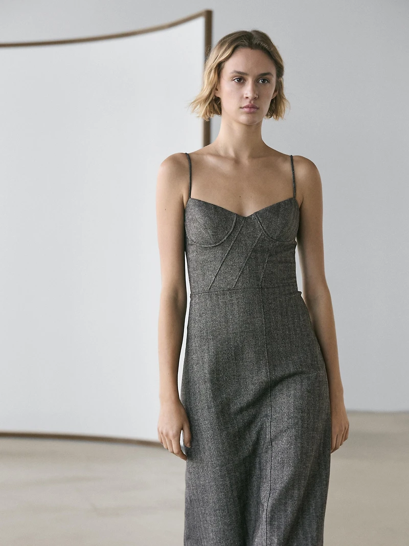 Robe midi à bretelles