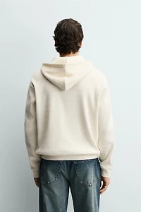 WAFFLE TEXTURED HOODIE SWEATSHIRT
