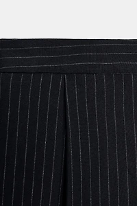 WIDE LEG PINSTRIPE PLEATED PANTS