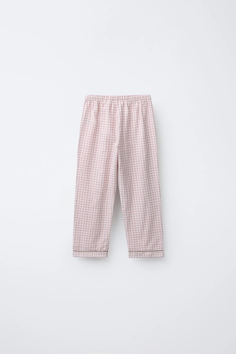3-6 YEARS/ GINGHAM FLANNEL PAJAMAS