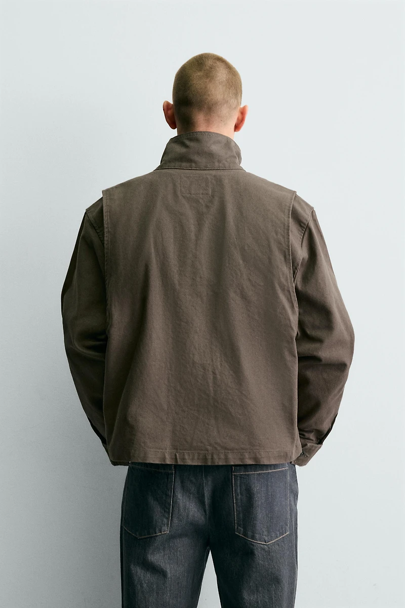 BOXY FIT COTTON CANVAS JACKET