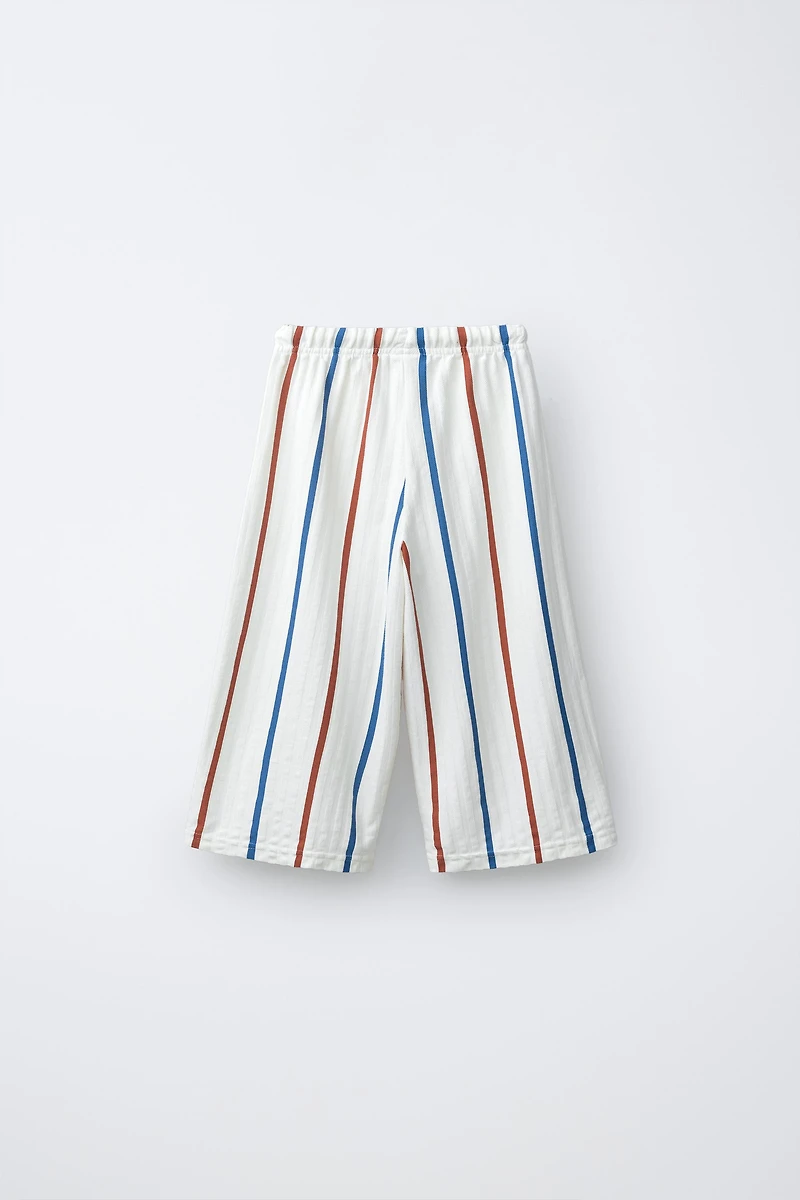 STRIPED TEXTURED PANTS