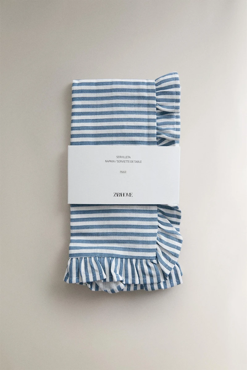 COTTON NAPKINS WITH RUFFLES (PACK OF 2)