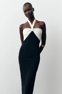 ROBE MIDI STRETCH NŒUD