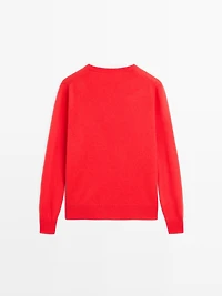 Pull en maille de cachemire à col rond