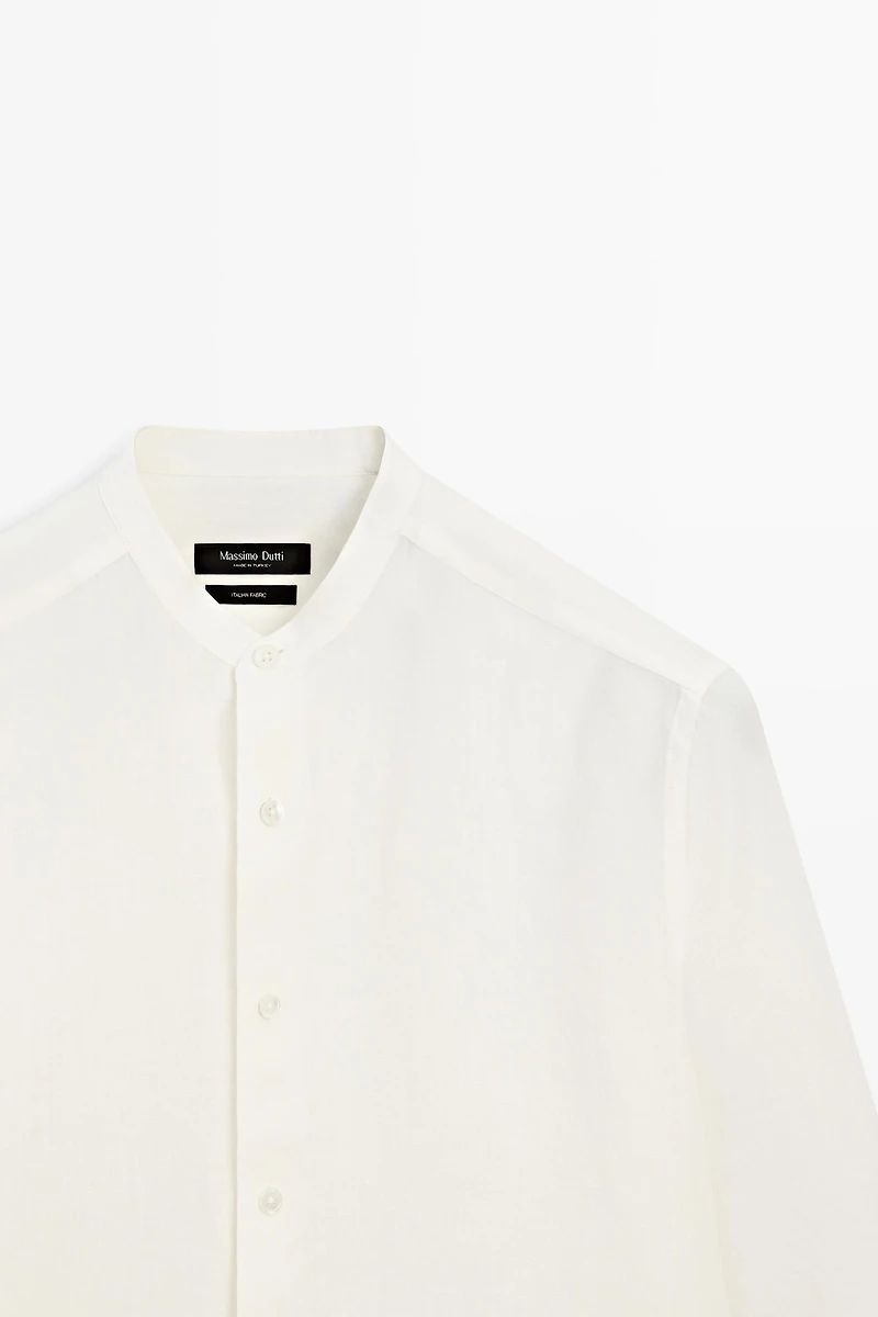 Chemise regular fit à col officier 100 % lin