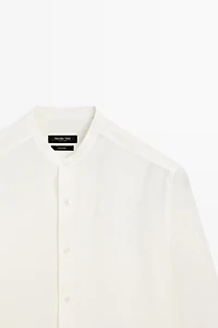 Chemise regular fit à col officier 100 % lin