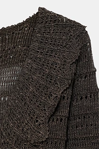 POINTELLE KNIT RUFFLED DRESS