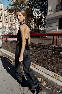 COMBINED SEQUIN HALTER TOP