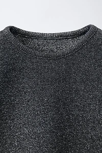 SPARKLY RIBBED T-SHIRT