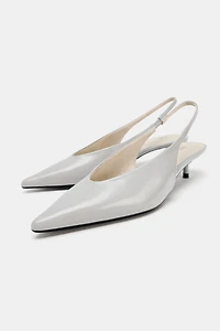 LEATHER KITTEN HEEL SHOES