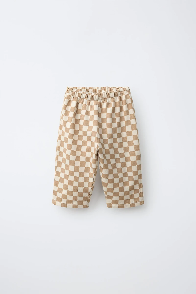 CHECKERBOARD BAGGY PANTS