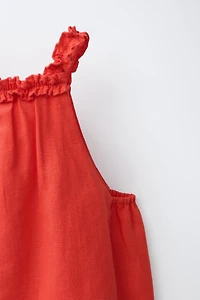LINEN BLEND HALTER TOP