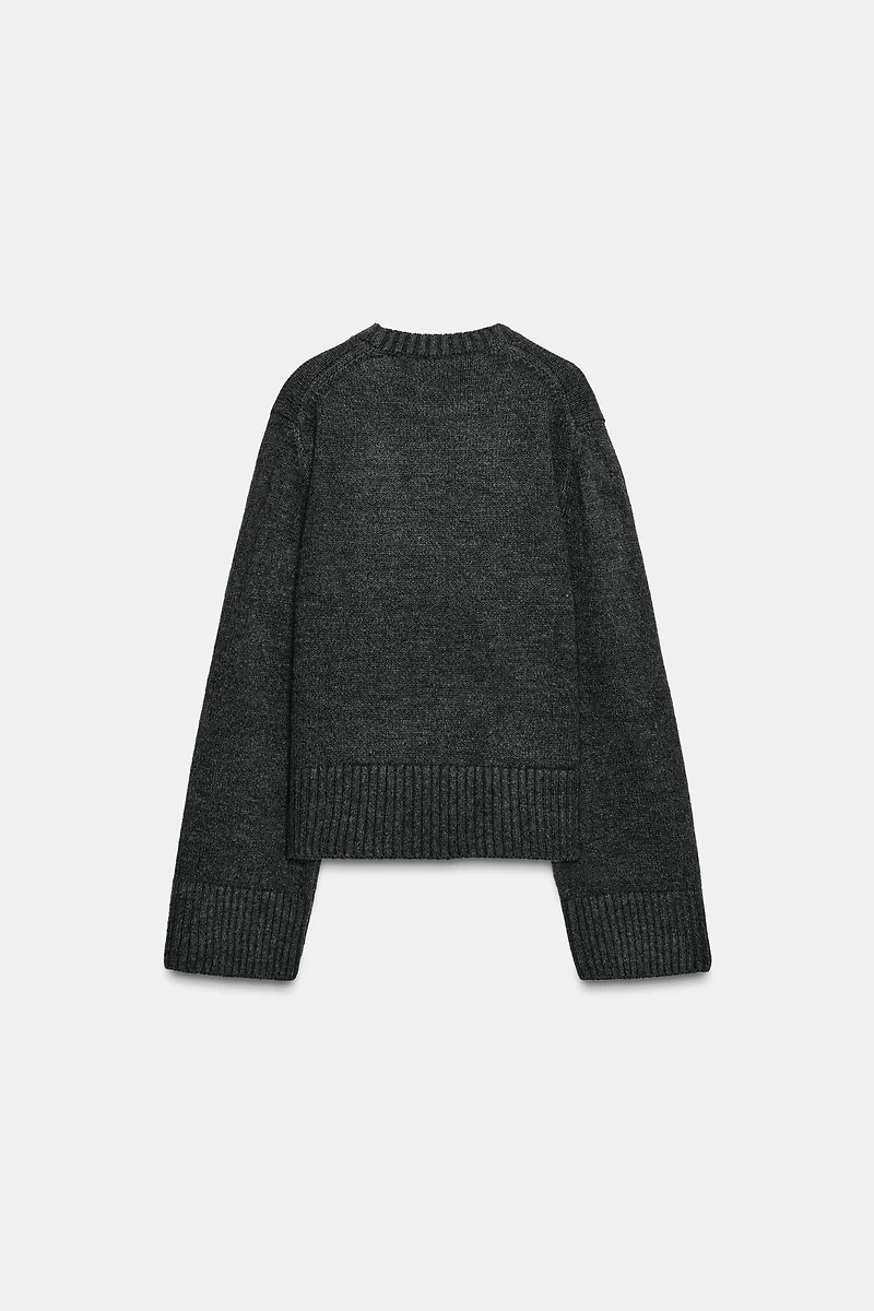 RIB TRIM KNIT JUMPER